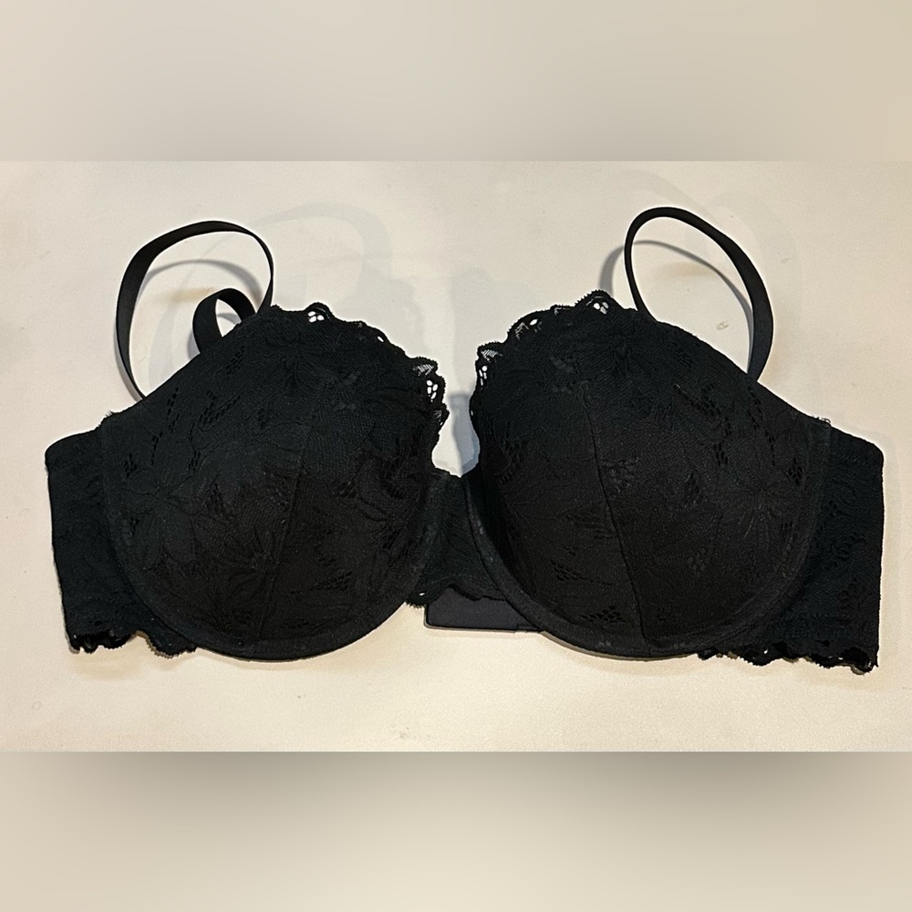 NWOT Aerie Black Lace Real Power Balconette Bra Sz 40D